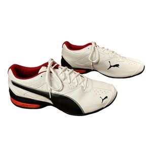 NWOB Puma Tazon red white silver & black men’s running sneakers shoes size 14